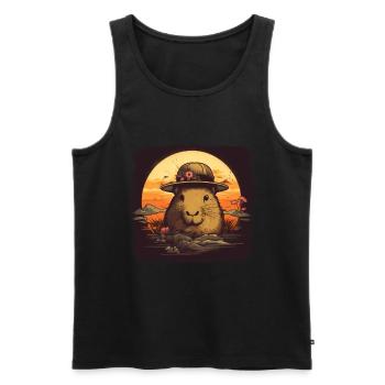 Capybara Cadeau Capybara - Débardeur bio Premium Homme - noir - Devant - Michal (187cm)