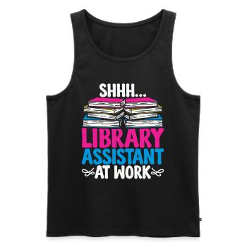 Librarian Librarian Library Assistant - Men's Premium Organic Tank Top - black - Front - Michal (187cm)