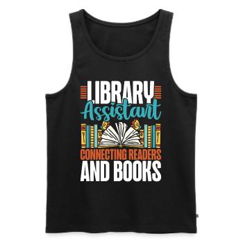 Library Assistant Librarian Librarian - Men's Premium Organic Tank Top - black - Front - Michal (187cm)