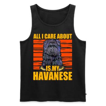 All i care about is my Havanese - Men's Premium Organic Tank Top - black - Front - AI Model Male 178 light (178cm)