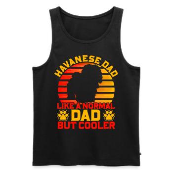 Papa havanais comme un père normal mais plus cool - Débardeur bio Premium Homme - noir - Devant - Michal (187cm)