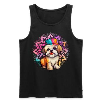 Chien havanais - Débardeur bio Premium Homme - noir - Devant - Michal (187cm)