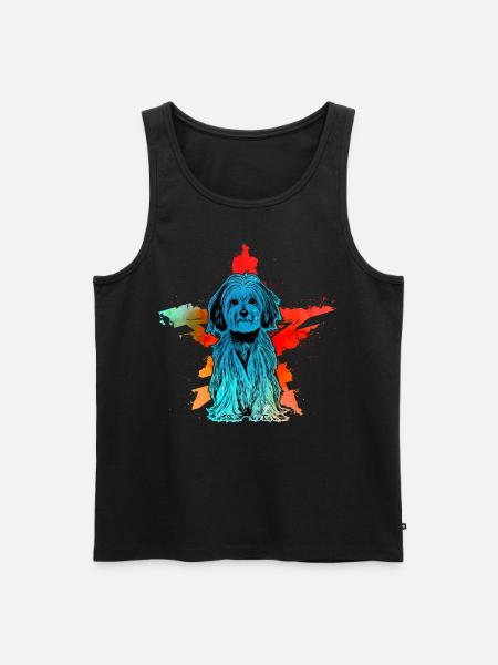 Havanese Retro - Men's Premium Organic Tank Top - black