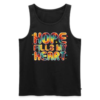 Hope Fills My Heart Tie Dye Hippie Inspirational A - Männer Premium Bio Tank Top - Schwarz - Vorne - Michal (187cm)