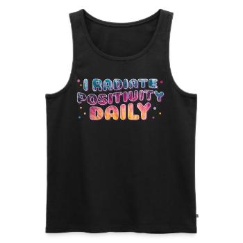 Radiate Positivity Daily Tie Dye Groovy Positive A - Männer Premium Bio Tank Top - Schwarz - Vorne - Michal (187cm)