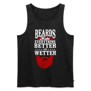 Beard Lover Bearded Man Ginger - Men's Premium Organic Tank Top - black - Front - AI Model Male 178 light (178cm)