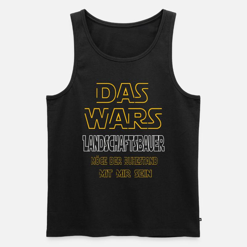 Rente Landschaftsbauer Rente Geschenk - Männer Premium Bio Tank Top - Schwarz