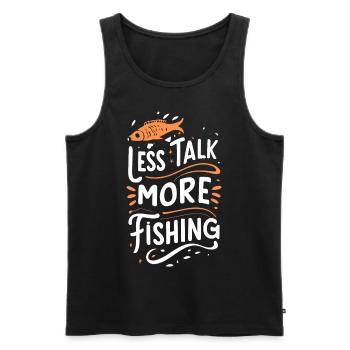 Less Talk More Fishing Angelbekleidung - Männer Premium Bio Tank Top - Schwarz - Vorne - AI Model Male 178 light (178cm)