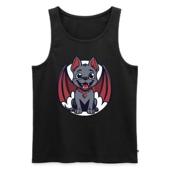 Halloween Hund als Vampir - Männer Premium Bio Tank Top - Schwarz - Vorne - Michal (187cm)