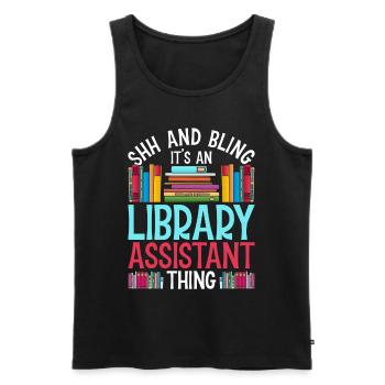 Librarian Librarian Library Assistant - Men's Premium Organic Tank Top - black - Front - Michal (187cm)