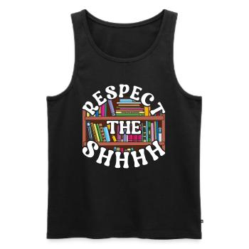 Bibliothekarin Bibliothekar Respect The Shhhh - Männer Premium Bio Tank Top - Schwarz - Vorne - Michal (187cm)