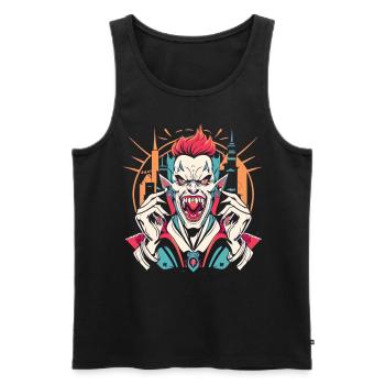 Gruseliger Blutsauger - Dunkle Halloween-Macht - Männer Premium Bio Tank Top - Schwarz - Vorne - AI Model Male 178 light (178cm)