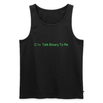 Talk Binary To Me Funny Coder Programmer - Men's Premium Organic Tank Top - black - Front - AI Model Male 178 light (178cm)