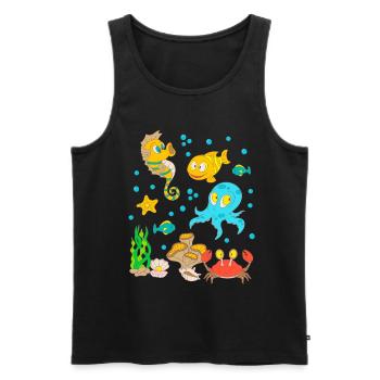 Unterwasser Tiere Meeresbewohner Aquarium Kinder - Männer Premium Bio Tank Top - Schwarz - Vorne - AI Model Male 178 light (178cm)