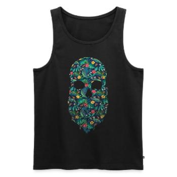 Amant barbe Homme Barbu Fleur - Débardeur bio Premium Homme - noir - Devant - Michal (187cm)