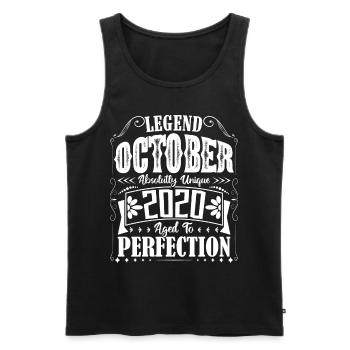 Oktober 2020. Geburtstagsgeschenk Oktober 2020. - Männer Premium Bio Tank Top - Schwarz - Vorne - Michal (187cm)