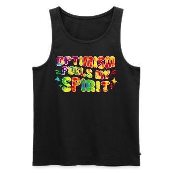 Optimism Fuels My Spirit Retro Hippie Tie-Dye Groo - Männer Premium Bio Tank Top - Schwarz - Vorne - Michal (187cm)