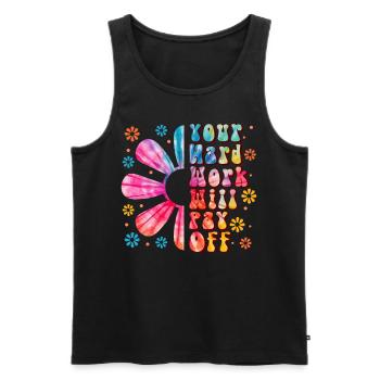 Motivational Affirmation Colorful Tie Dye Boho Flo - Männer Premium Bio Tank Top - Schwarz - Vorne - AI Model Male 178 light (178cm)