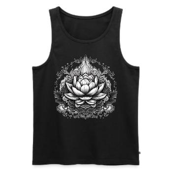 Mystical Lotus Flower Gothic Occult Wicca - Männer Premium Bio Tank Top - Schwarz - Vorne - Michal (187cm)