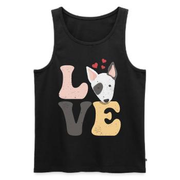 Bull Terrier Chien AMOUR - Débardeur bio Premium Homme - noir - Devant - Michal (187cm)