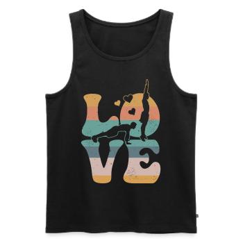 Burpees Workout Fitnessstudio LIEBE - Männer Premium Bio Tank Top - Schwarz - Vorne - Michal (187cm)