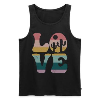 Cactus Plant Succulent LOVE - Men's Premium Organic Tank Top - black - Front - AI Model Male 178 light (178cm)