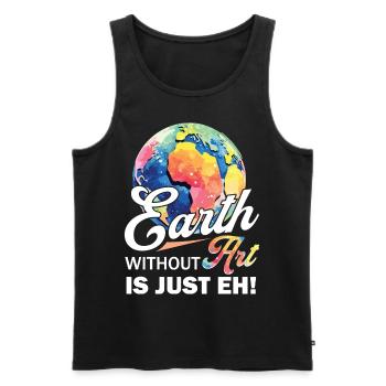 Earth Without Art Is Just Eh - Men's Premium Organic Tank Top - black - Front - AI Model Male 178 light (178cm)