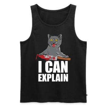 I Can Explain - Men's Premium Organic Tank Top - black - Front - AI Model Male 178 light (178cm)
