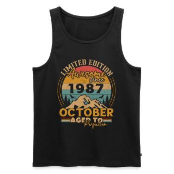 Original October 1997 vintage anniversary 1997 - Men's Premium Organic Tank Top - black - Front - Michal (187cm)