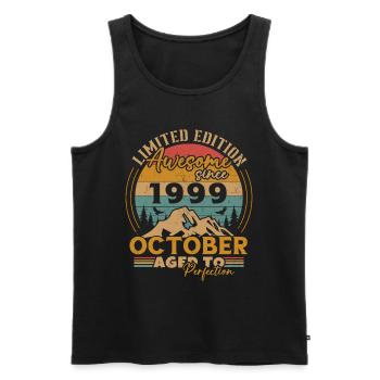 Original octobre 1999 vintage anniversaire 1999 - Débardeur bio Premium Homme - noir - Devant - Michal (187cm)