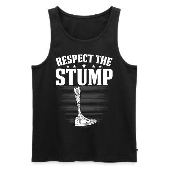 Funny prosthetic leg amputation amputation - Men's Premium Organic Tank Top - black - Front - AI Model Male 178 light (178cm)