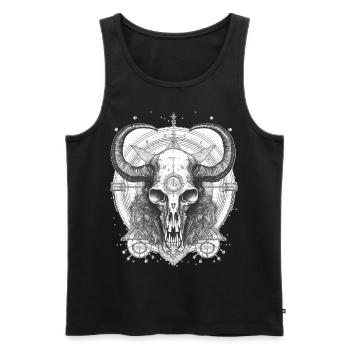 Mystical Baphomet Skull Dark Witchcraft Occult Got - Männer Premium Bio Tank Top - Schwarz - Vorne - Michal (187cm)