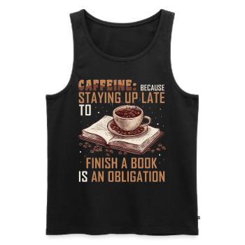 Funny Book Reader Coffee Lover Bookworm Caffeine Q - Männer Premium Bio Tank Top - Schwarz - Vorne - Michal (187cm)