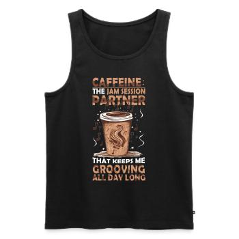 Caffeine The Jam Session Partner Funny Coffee Quot - Männer Premium Bio Tank Top - Schwarz - Vorne - AI Model Male 178 light (178cm)