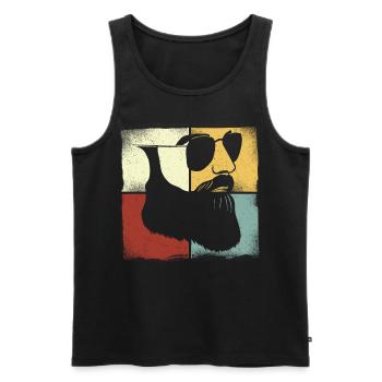 Beard Lover Bearded Man Retro - Men's Premium Organic Tank Top - black - Front - Michal (187cm)