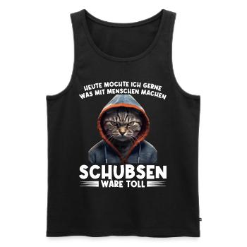 Gerne was mit Menschen machen schubsen wäre toll - Männer Premium Bio Tank Top - Schwarz - Vorne - Michal (187cm)