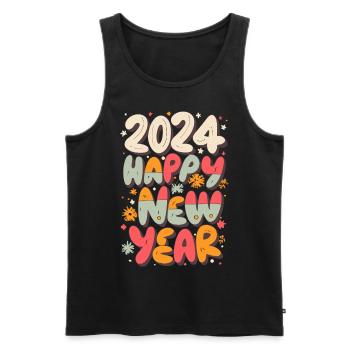 Tenue de fête du Nouvel An 2024 - Débardeur bio Premium Homme - noir - Devant - Michal (187cm)