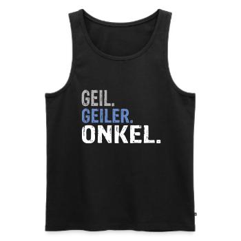 Onkel Onkel Geburtstag Onkel Spruch Onkel Neffe - Männer Premium Bio Tank Top - Schwarz - Vorne - Michal (187cm)