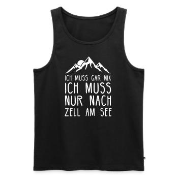 Zell am See I Skigebiet in Österreich für - Männer Premium Bio Tank Top - Schwarz - Vorne - Michal (187cm)