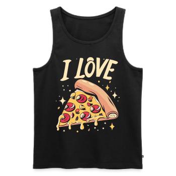 I love Pizza - Show your love for pizza - Men's Premium Organic Tank Top - black - Front - Michal (187cm)