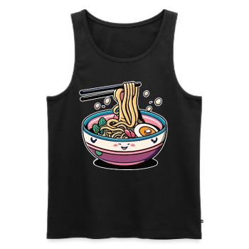Ramen Love in Kawaii: Japanese Ramen Graphics - Débardeur bio Premium Homme - noir - Devant - AI Model Male 178 light (178cm)