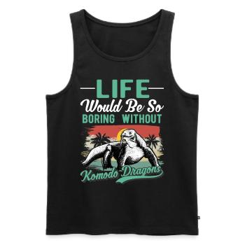Komodowaran Waran Komododrache - Männer Premium Bio Tank Top - Schwarz - Vorne - AI Model Male 178 light (178cm)
