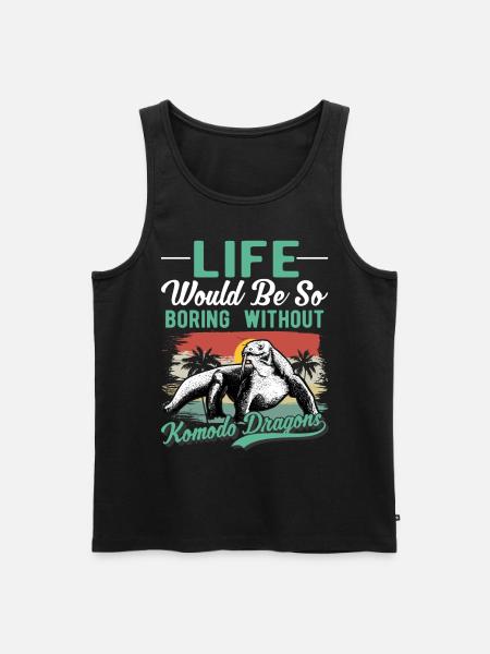 Komodowaran Waran Komododrache - Männer Premium Bio Tank Top - Schwarz