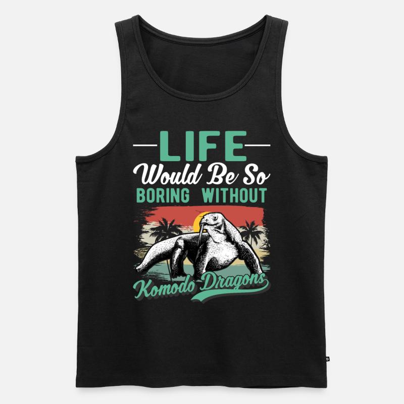 Komodowaran Waran Komododrache - Männer Premium Bio Tank Top - Schwarz