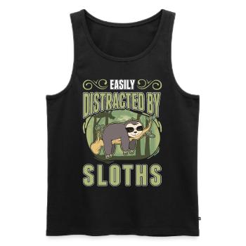 Sloth Gift Sloth - Men's Premium Organic Tank Top - black - Front - Michal (187cm)