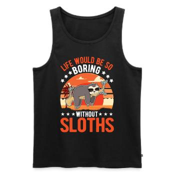 Sloth Gift Sloth - Men's Premium Organic Tank Top - black - Front - Michal (187cm)