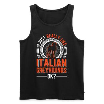 Cadeau de lévrier italien - Débardeur bio Premium Homme - noir - Devant - Michal (187cm)