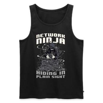 Network Ninja Funny Networking Quote Computer Engi - Männer Premium Bio Tank Top - Schwarz - Vorne - AI Model Male 178 light (178cm)