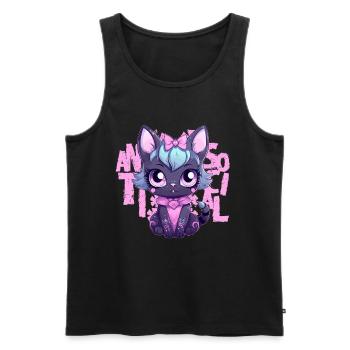 Kawaii Pastel Goth Cat Antisocial Introvert Japane - Männer Premium Bio Tank Top - Schwarz - Vorne - Michal (187cm)