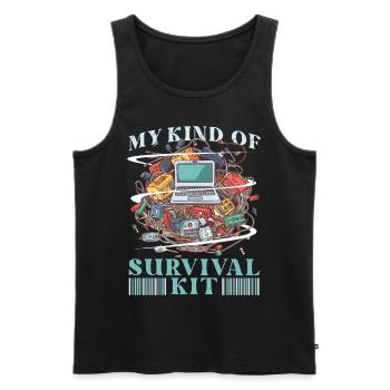 My Kind Of Survival Kit Funny Networking Quote Net - Männer Premium Bio Tank Top - Schwarz - Vorne - Michal (187cm)